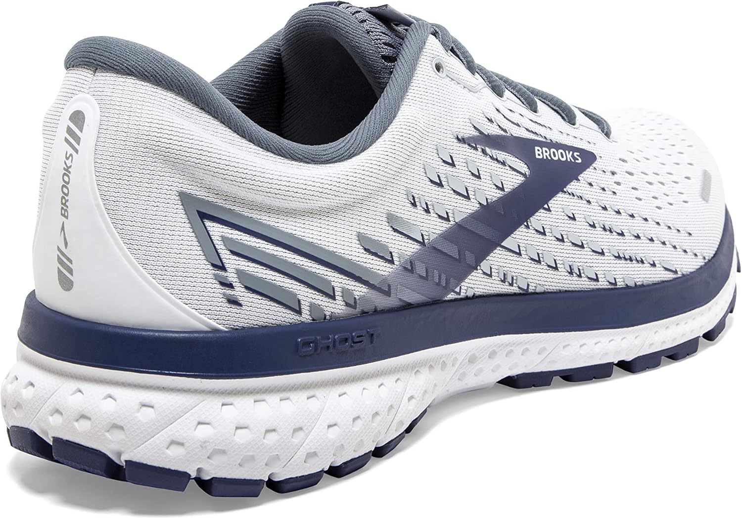Brooks Men's Ghost 13 Neutral Running Shoe 15 White/Grey/Deep Cobalt