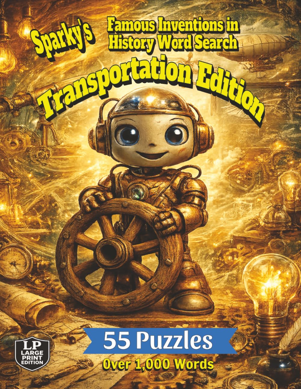 Sparky’s Famous Inventions in History Word Search: Transportation Edition: 55 Puzzles and Over 1,000 Words Focusing on the Inventions That Power Machines Across Land, Water, and Sky and Beyond