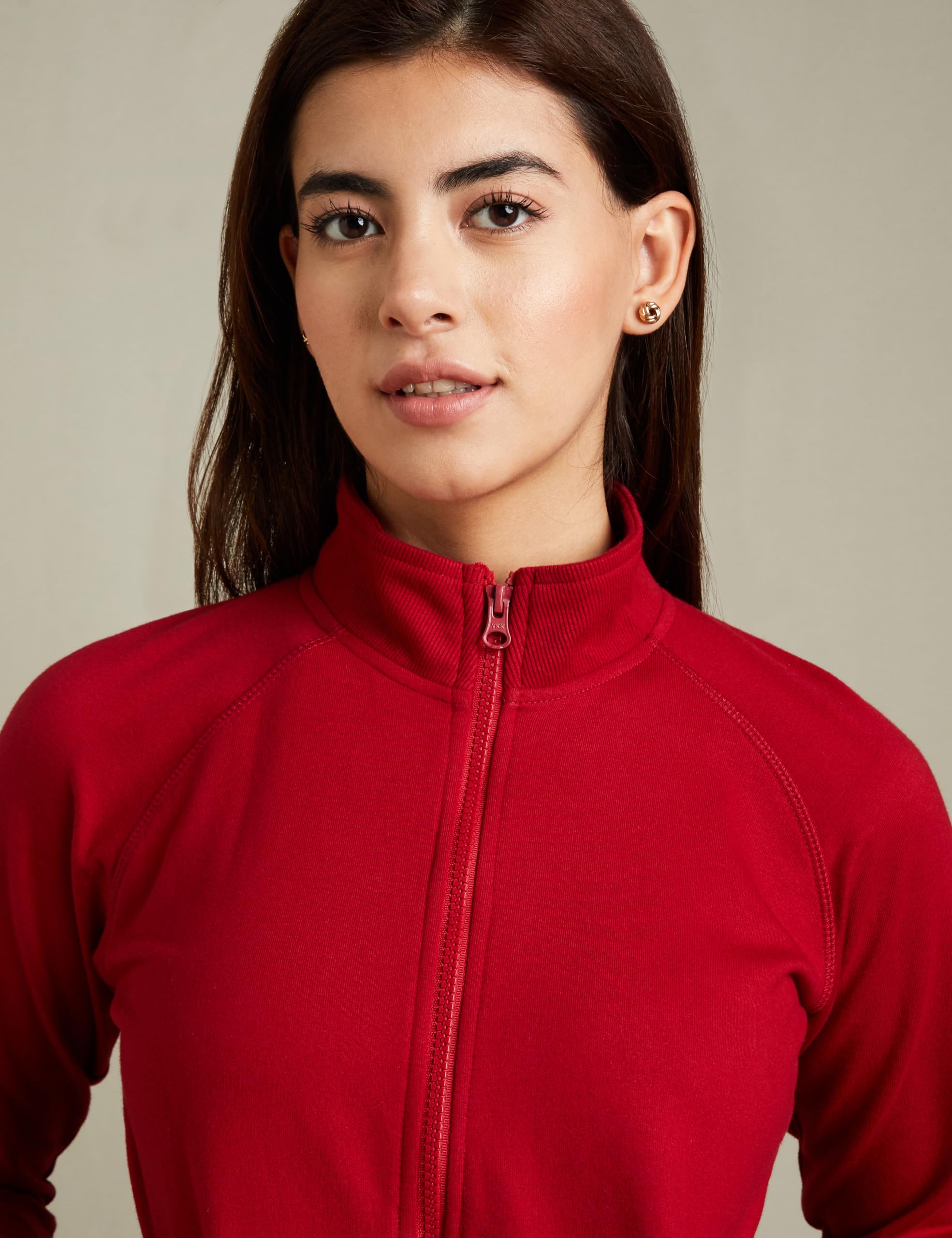 Amazon Brand - Symbol Women's Regular Cottonblend High Neck & Round Neck Sweatshirts (AW18WNSSW04_Vintage Maroon_Small_Vintage Maroon_S) 1