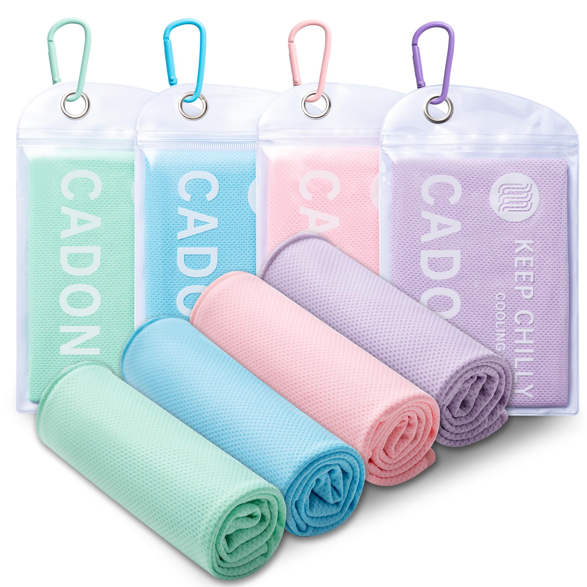 4 Pack Cooling Towel (40"x12"), Soft Breathable Chilly Towel, Ice Towel