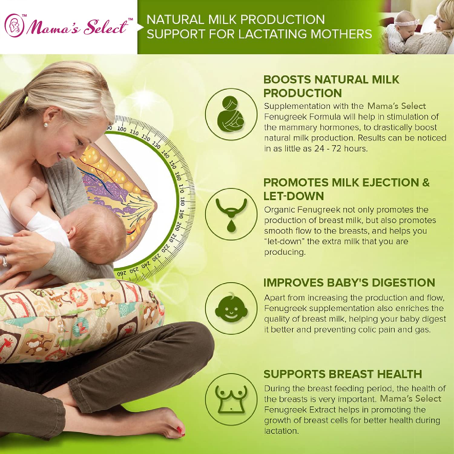 Organic Fenugreek Capsules for Increased Breast Milk Supply During