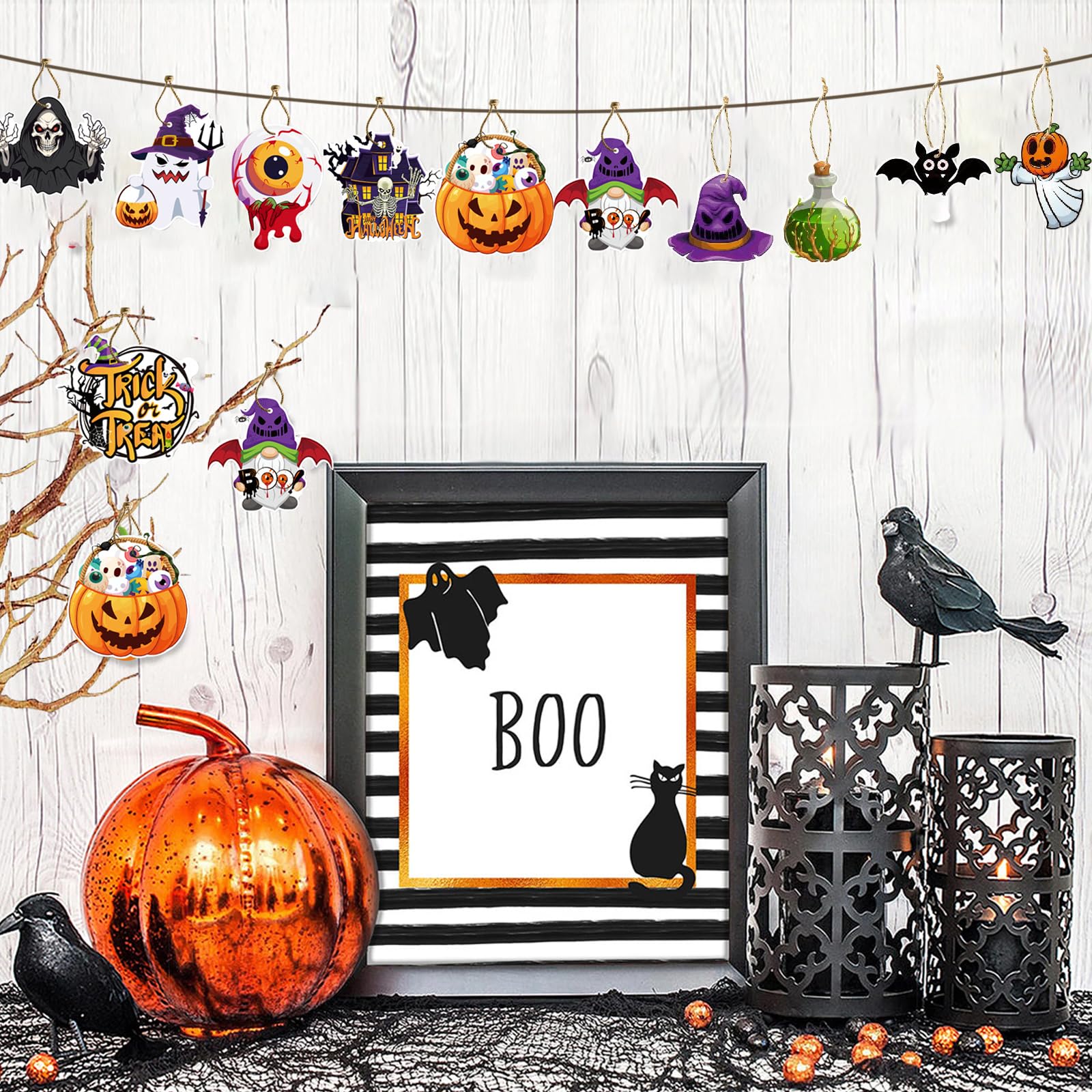 Sorcière Qui S'écrase Dans La Décoration D'Halloween De L'arbre, Accessoires De Sorcière Écrasés Suspendus Décorations De Sorcière D' Halloween, Décor D'Halloween Pour Le Porche De La Porte De L'arbre