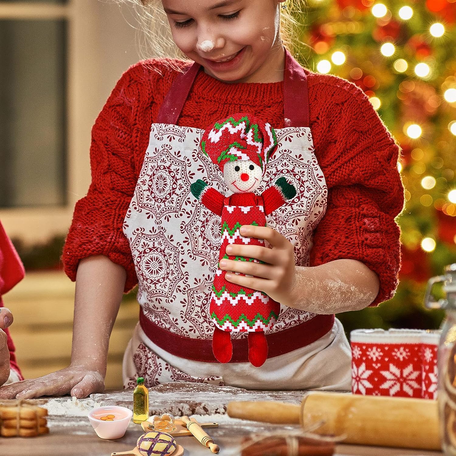 Set Accessori In Miniatura Per Elfo Di Natale - Macchina Da Cucire, Scatola Da Cucito, Cestino - Decorazione Per Case Delle Bambole