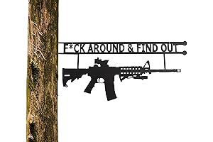 Metal No Trespassing Sign "You're In Range" Gun Metal Door, Wall or...