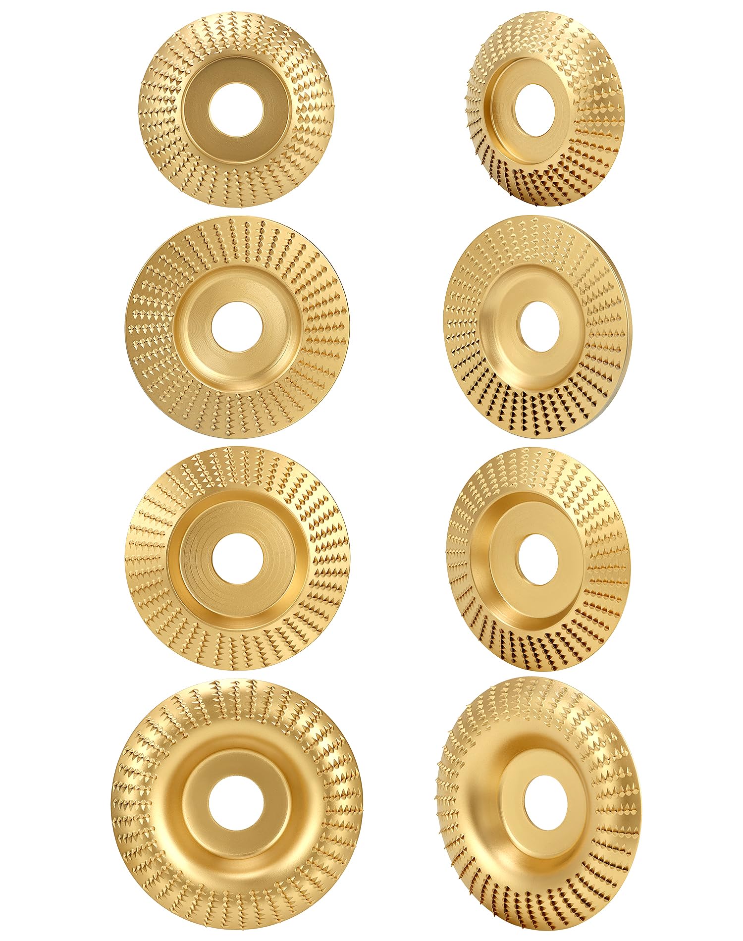 QWORK® 4 Stück Holzschleifscheibe Winkelschleifer, Innendurchmesser 22.2 mm für Winkelschleifer, Ideal zum Holzformen, Schnitzen und Polieren