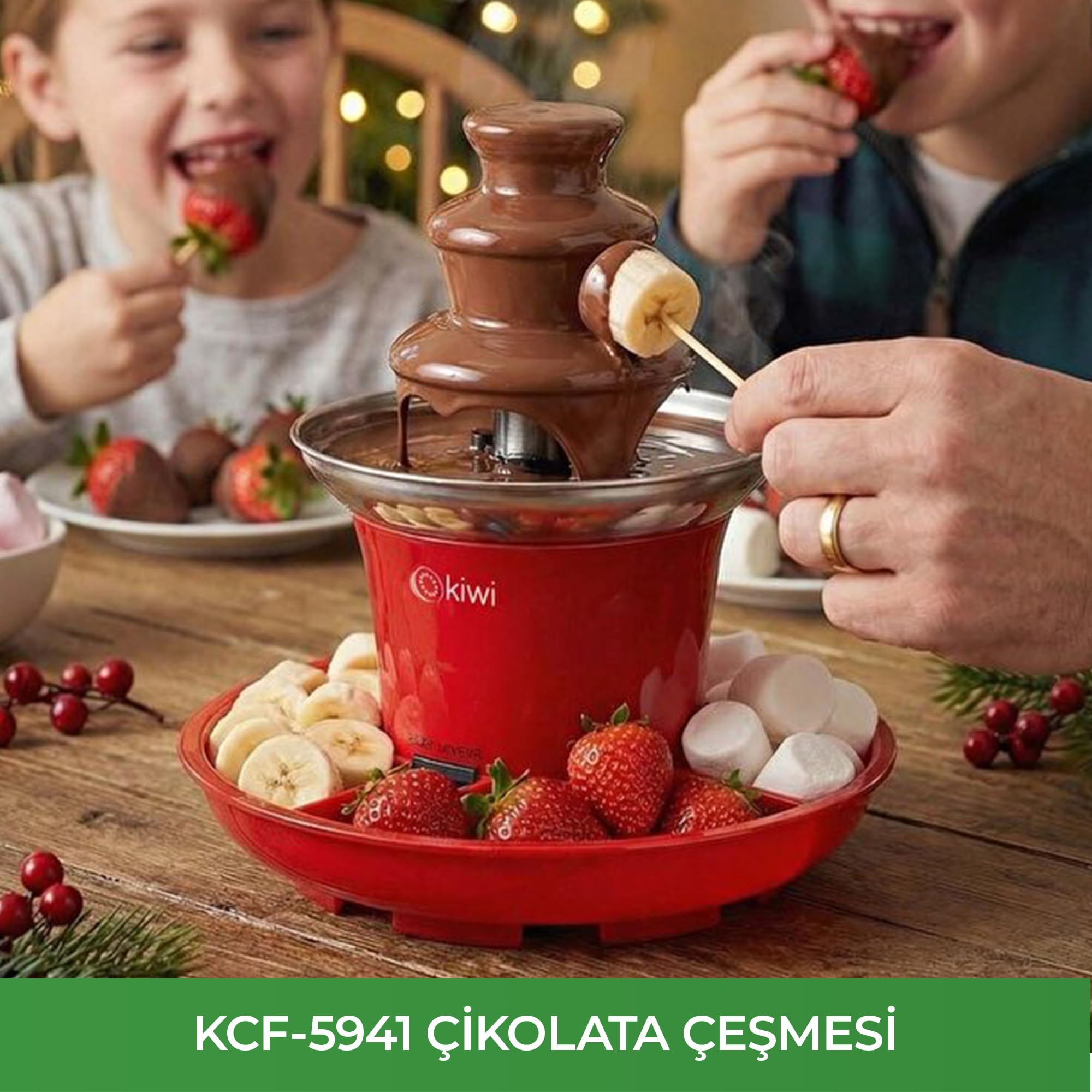 Kiwi KCF-5941 Çikolata Çeşmesi ve Fondü Makinesi – 2 Isı Seviyesi