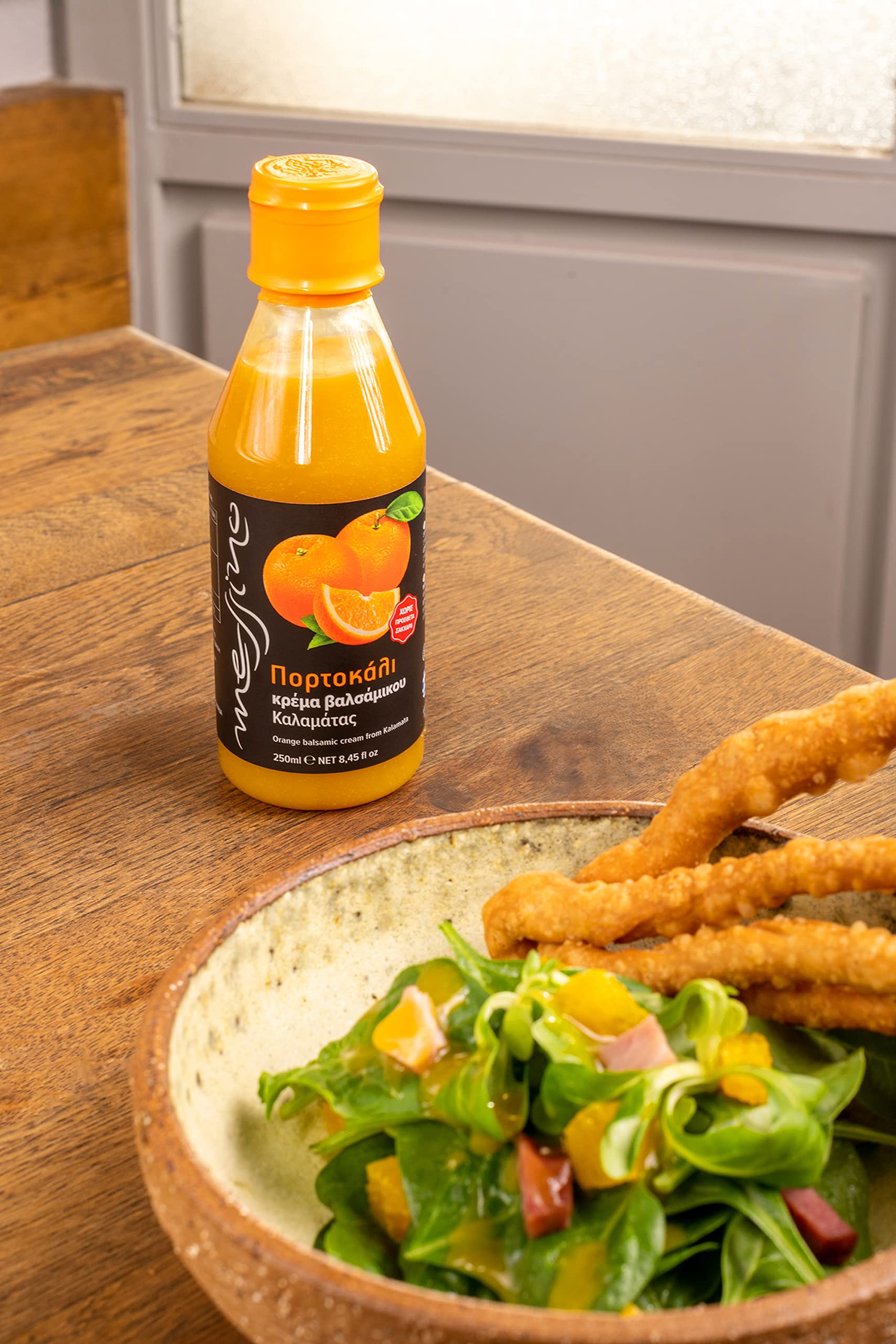 Messino Griechische Orangen Balsamico Creme (3 × 250 ml, 750 ml Gesamt) – Fruchtig-frisches Aroma & süß-säuerlicher Geschmack – Vegan, ohne Zuckerzusatz – ISO 22000:2018 zertifiziert - 4