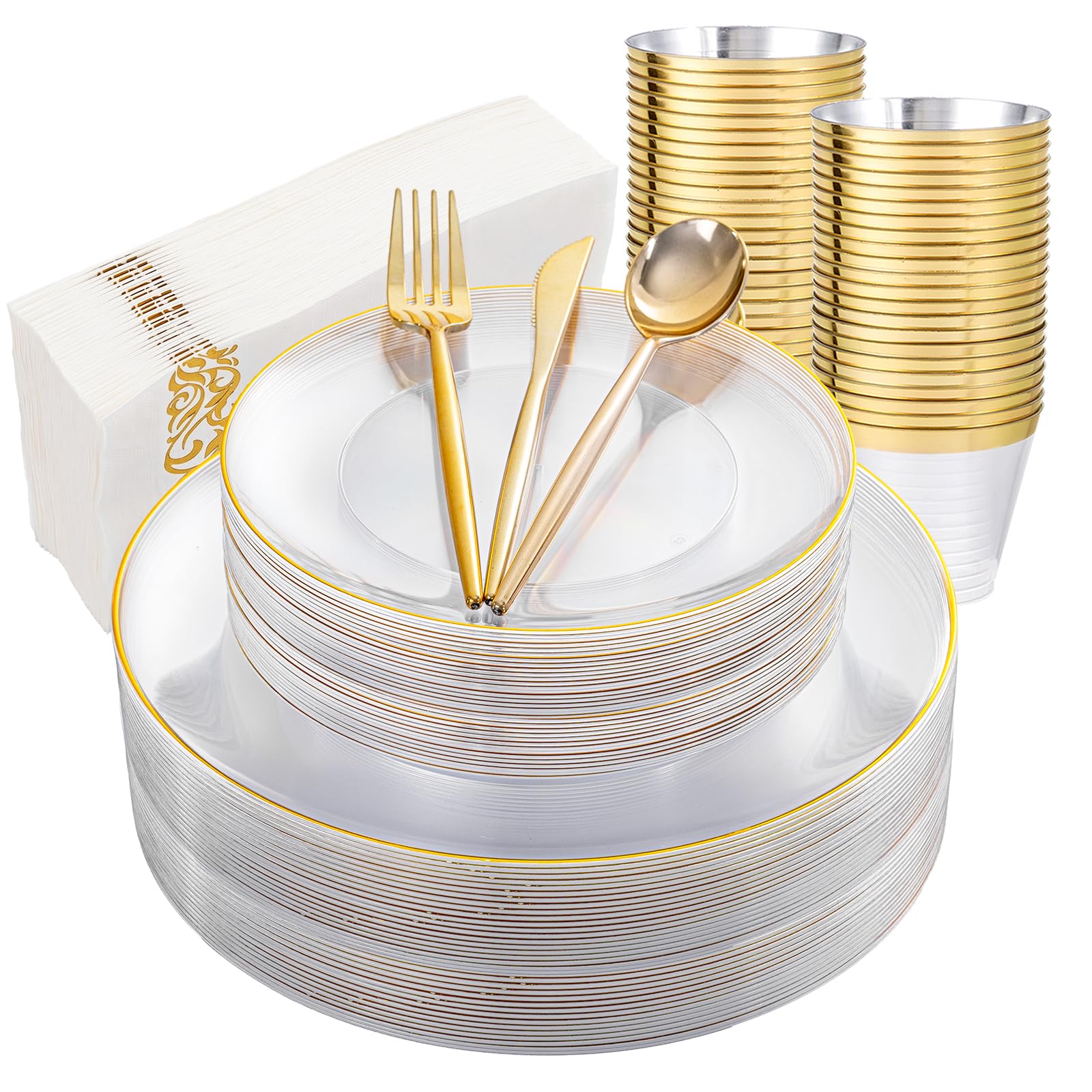MirthMood Disposable Plates - 210 Pcs Party Supplies -19