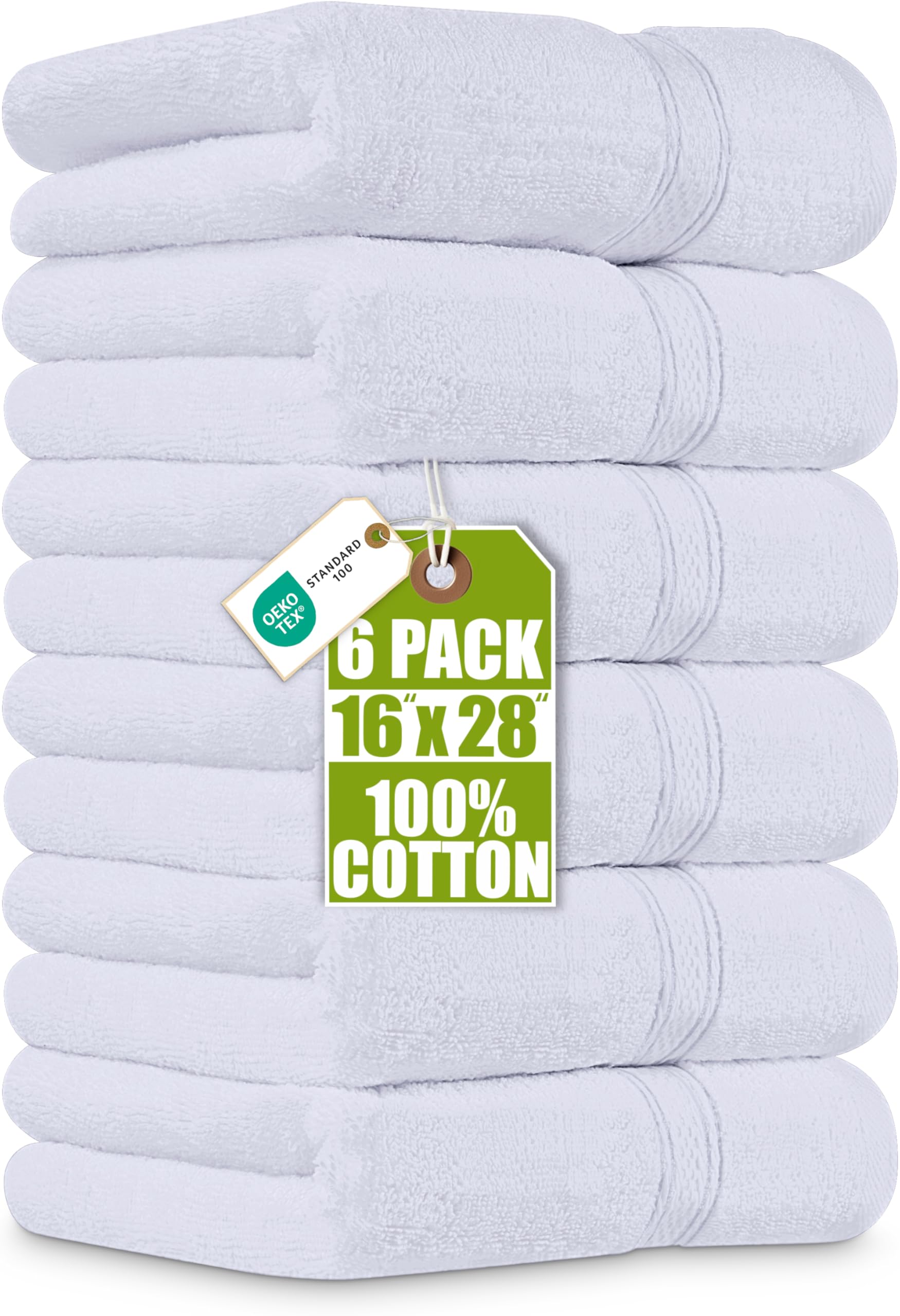 Utopia Towels - Premium Hand Towels - 100% Combed Ring Spun Cotton, Ultra Soft and Highly Absorbent, Extra Large Thick Hand towels 41 x 71 cm, Hotel & Spa Quality Hand Towels (6-Pack) (White)…