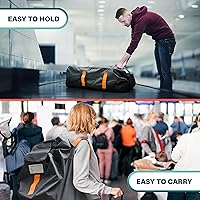 Vista 6 de Bramble Extra Large Gate Check Stroller Bag for Airplane - Stroller Storage Bag (Black, 47", 600D Oxford Waterproof) - Double Stroller Travel Bag