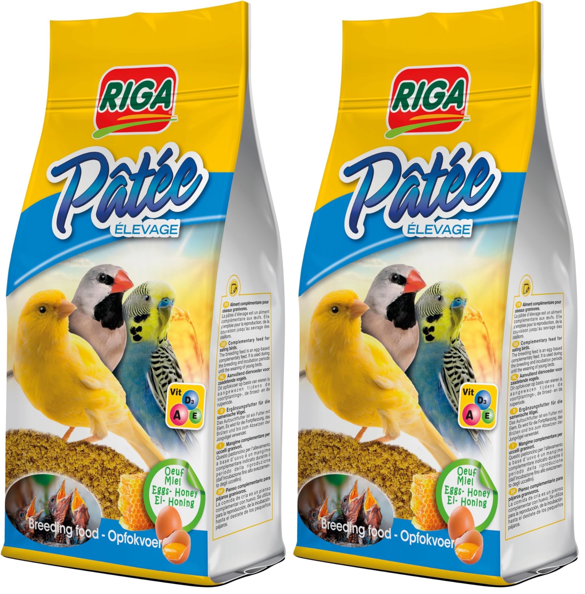 Riga - Pâtée d'Élevage pour Oiseaux - Aliment Complémentaire Oiseaux Granivores - Aux Œufs Et Au Miel - Riche en Vitamines Et Protéines - Reproduction, Couvaison Et Sevrage - 100G - 4