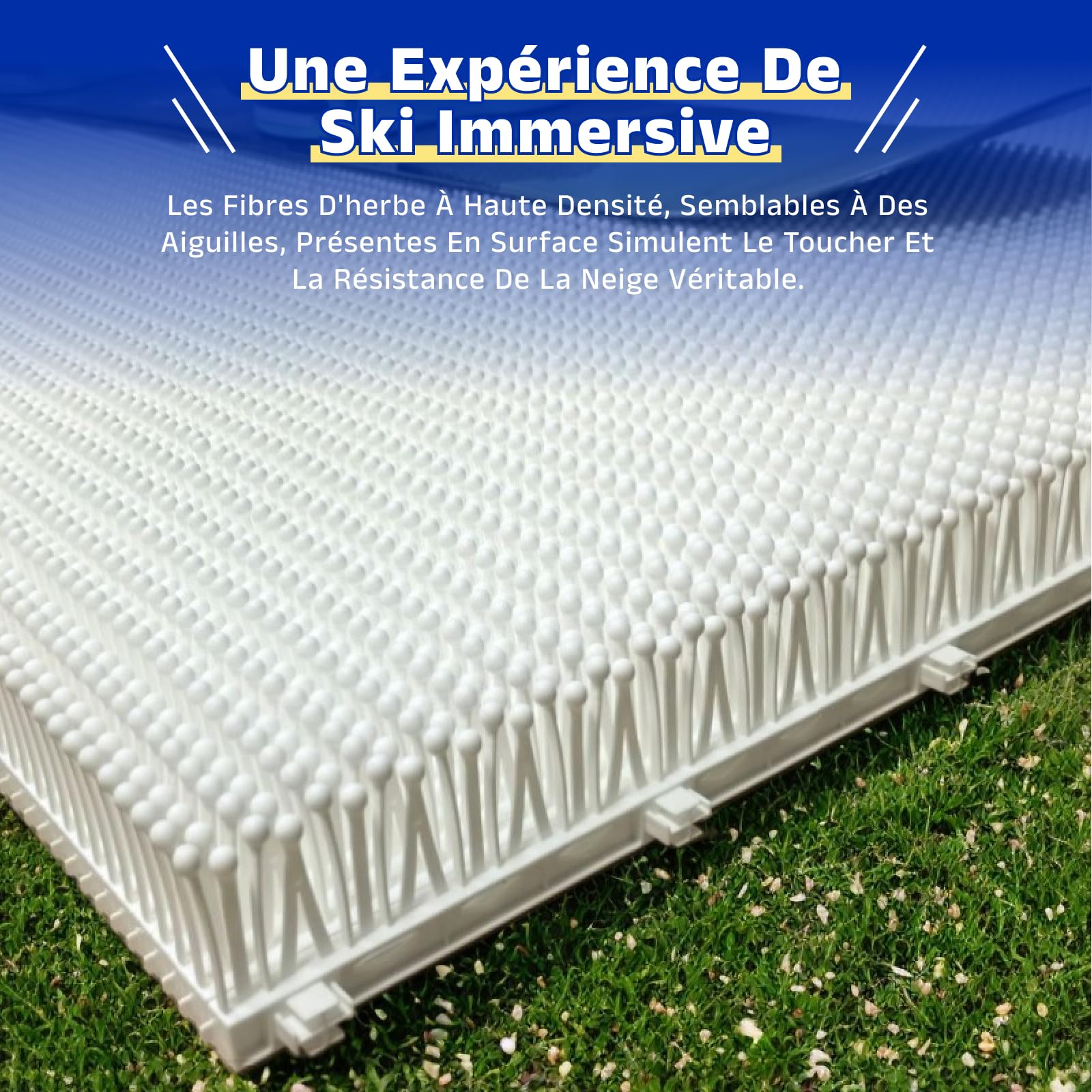 Tapis de Ski Intérieur, Tapis d‘entraînement de Ski à Domicile, Appareil Multifonction pour Simuler Le Ski sur Sol Sec, pour Entraînement et Pratique du Ski sans Neige