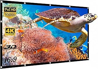 Yisiga 120 Inches Projector Screen,16:9 HD 4K Foldable Anti-Crease Portable Projector Movies Screen for Home Theater Outdo...