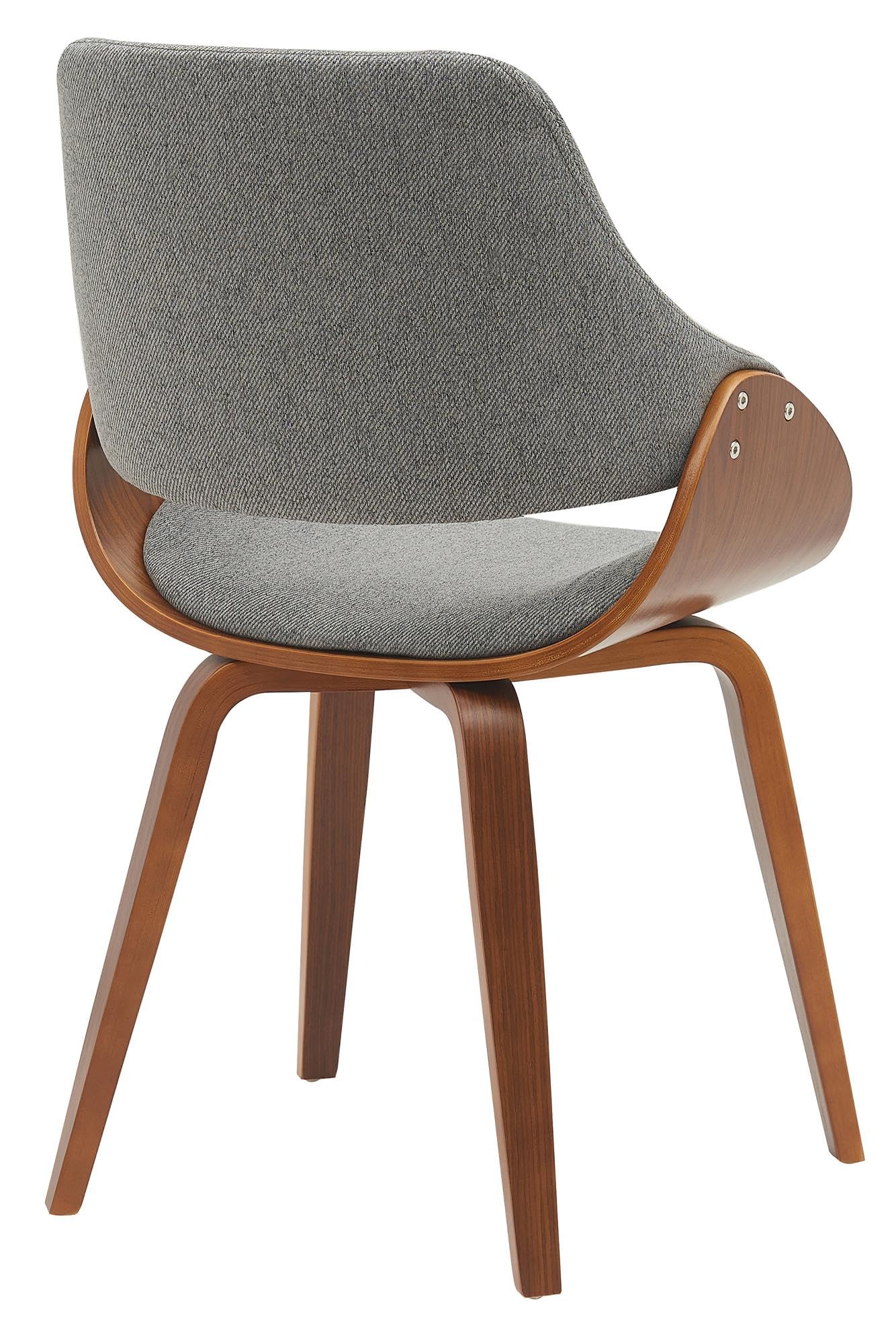 CLP Foley Eetkamerstoel - Met armleuning - Houten frame -, Kleur:walnoot/ zwart, materiaal:Stof