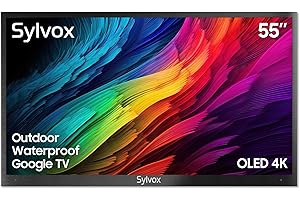 SYLVOX 55'' Outdoor Google TV - Weatherproof 4K Television, Built-in Voice Assistant