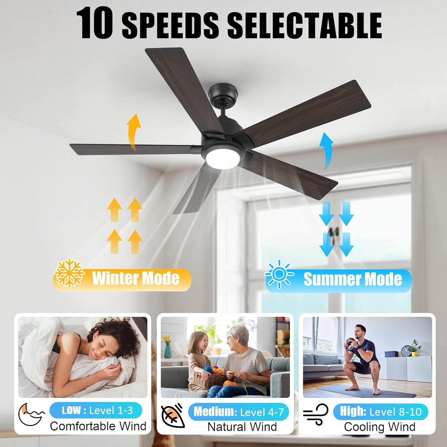 SMAAIR Smart Ceiling Fan with Light, 48inch South Korea Ubuy