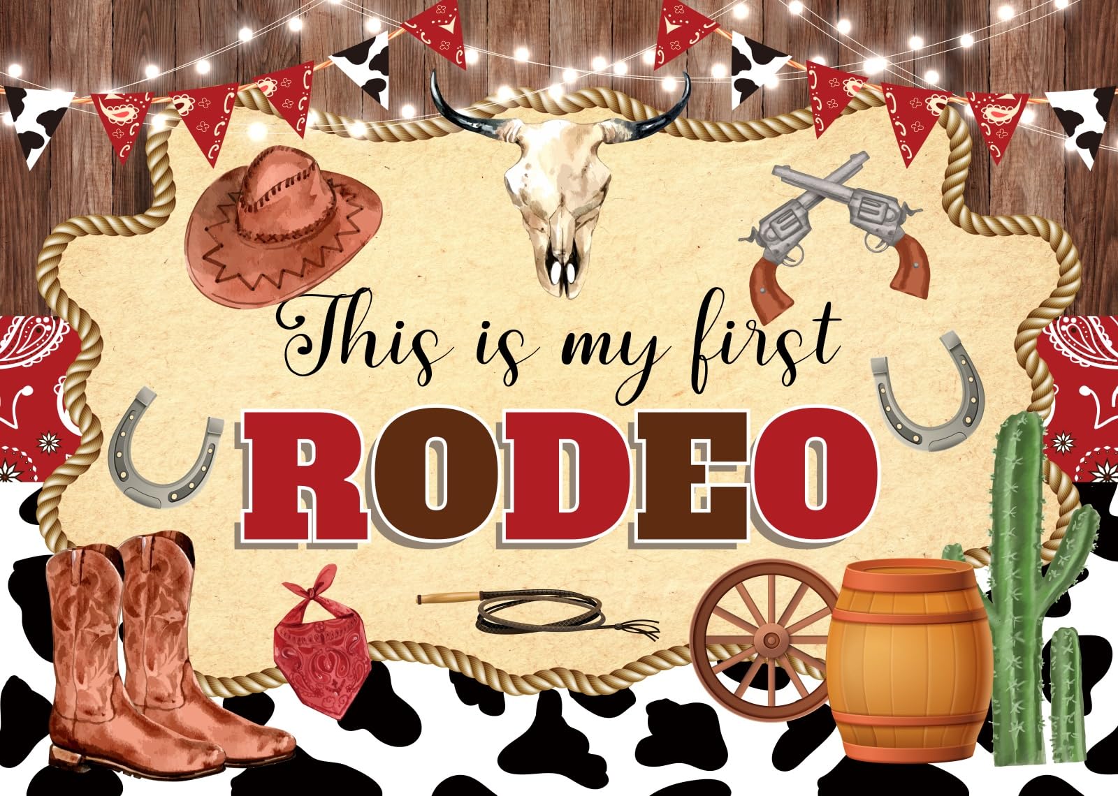 4.5x3m Il mio primo sfondo per festa di rodeo, sfondo western country, tema western cowboy e cowgirl, decorazioni per la festa del primo compleanno, sfondo fotografico, cabina fotografica