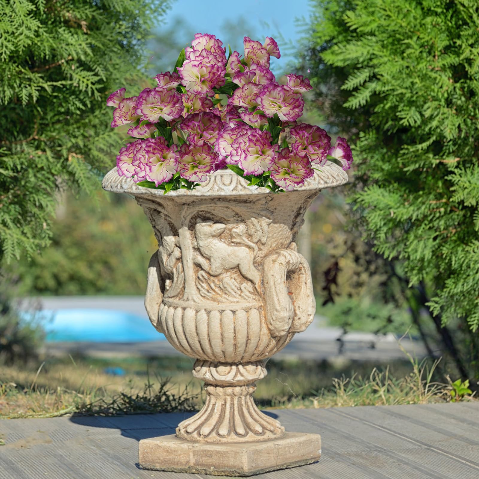 astylishome Faux Flowers that Look Real Artificial Carnations Flower with Beauty of Nature 40 Bundles Realistic Bouquet for Home Office Table Decoration Gift Purple 0409 - Image 4