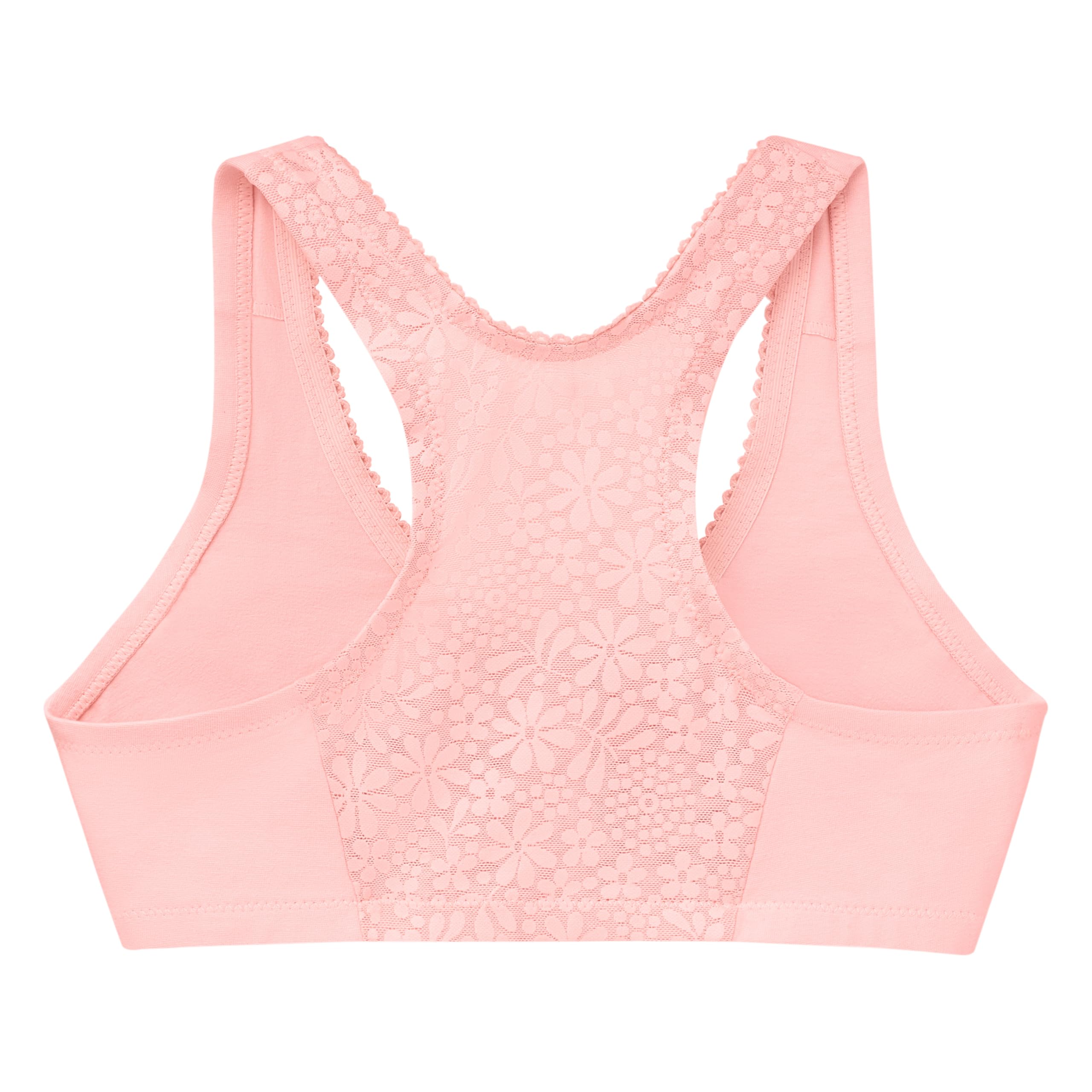 Glamorise Pełna figura Plus Size Bawełniany T-Back Komfortowy Biustonosz Bez fiszbin #1908 Różowy Blush, Róż (Pink Blush)