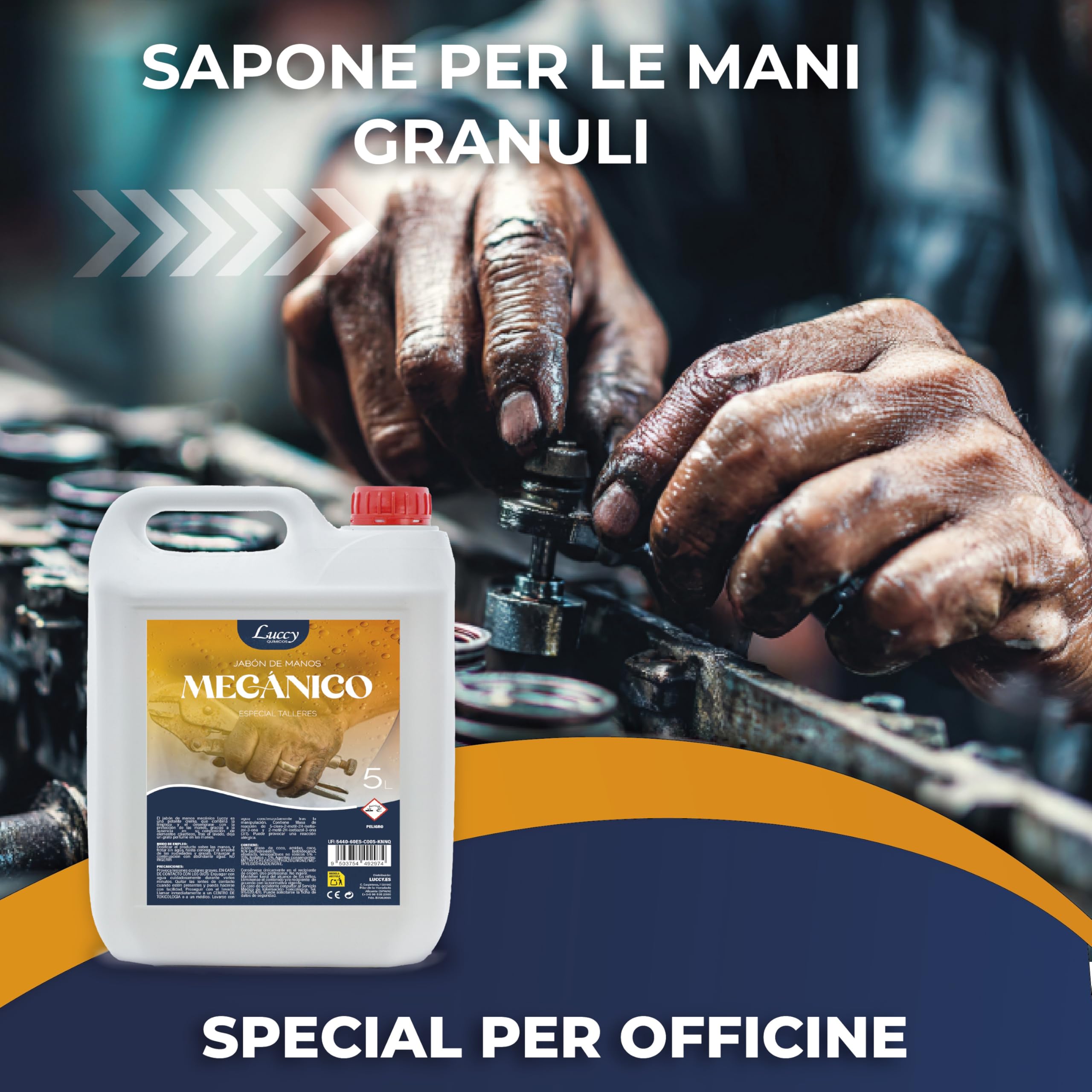 Sapone Mani Meccanico Professionale 20 Litres | Speciale Officine | Elimina Grassi, Oli e Sporco Ostinato | Sapone Mani Meccanici Uso Intensivo