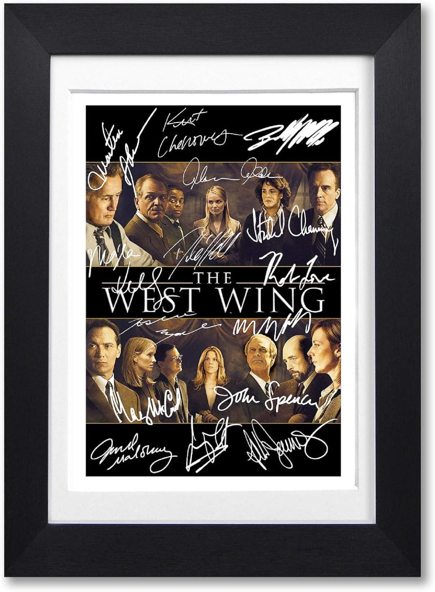 Memorabilia A4 Poster Only The West Wing Cast Signed Autograph Signature A4 Poster Photo Print Photograph Artwork Wall Art Picture Tv Show Series Boxset Rob Lowe Moira Kelly Dule Hill (A4 Poster Only)