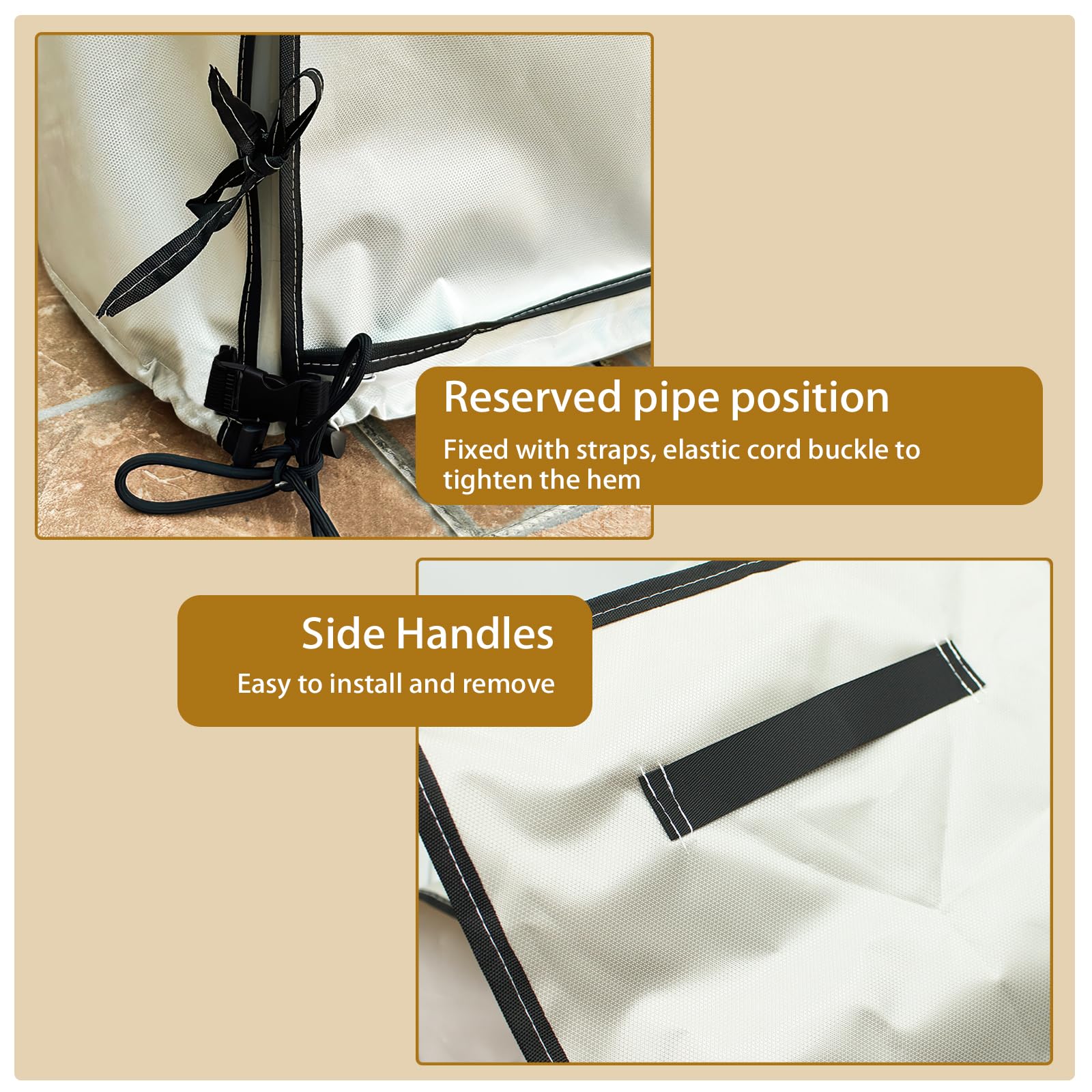 Funda para aire acondicionado de exterior, 85 x 35 x 58 cm, tela antinieve, antipolvo, cubierta de aire acondicionado con hebilla fija, tejido Oxford, resistente al sol, al agua y a la humedad