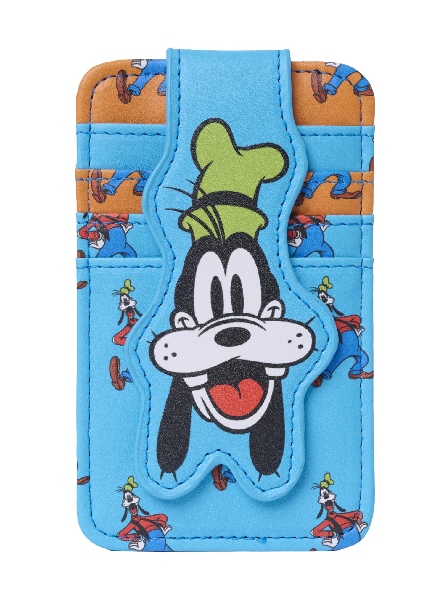 Disney Goofy Card Holder Women Blue Orange Slim Wallet
