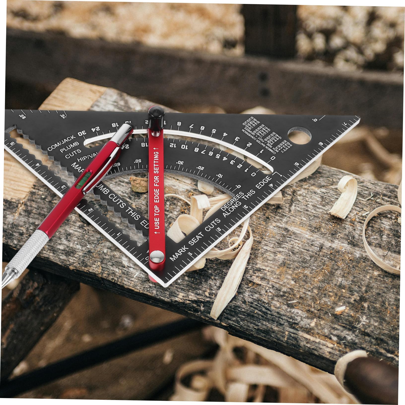 Équerre de Charpentier Réglable en Alliage D'aluminium, Lot de 2, Rouge