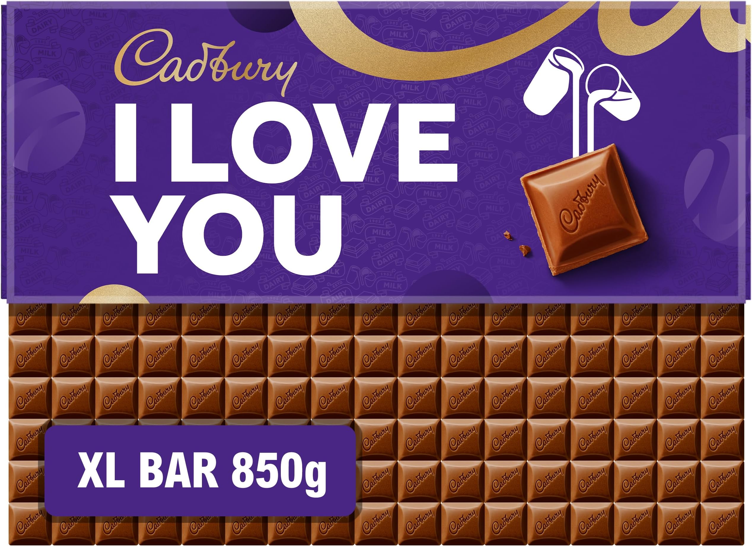 Cadbury Dairy Milk I Love You Gift Chocolate Bar Extra-Large 850g