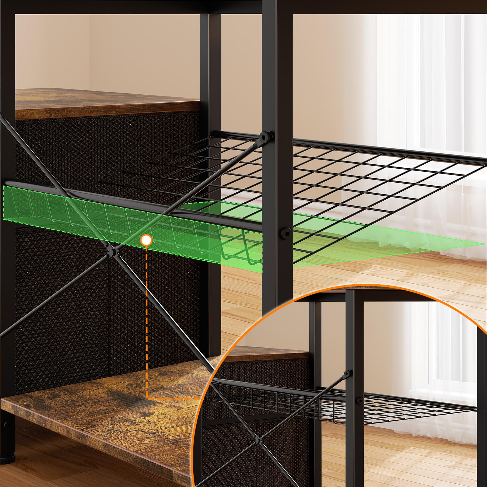 Seventable Bureau en L d'angle avec LED, Grand Bureau Gaming/Réversible avec 2 Prises, 2 Ports USB & 1 Type-C, 2 Tiroirs et Support d'Écran, Poste de Travail à Domicile 135 x 125 cm (Noir)