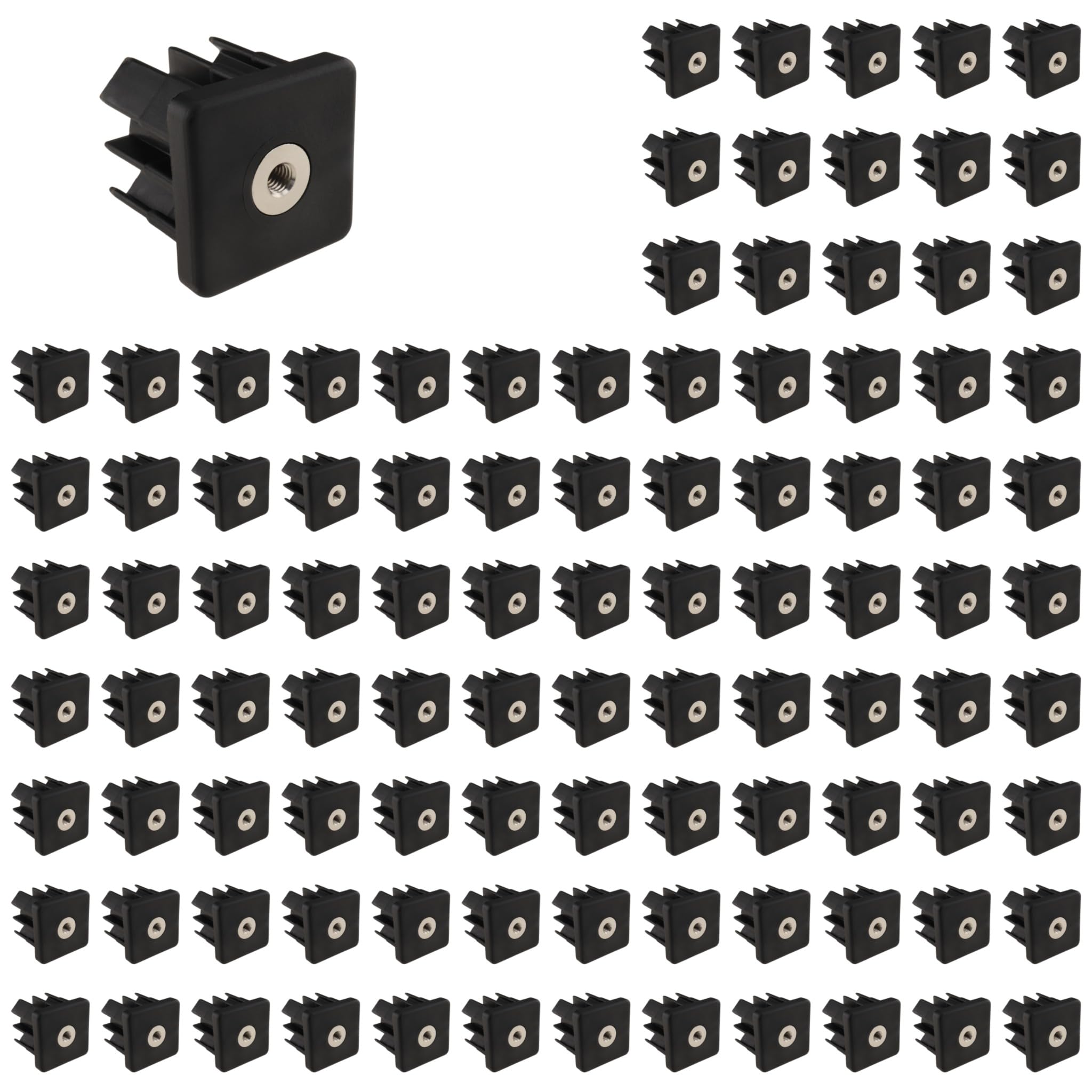 100 tapones roscados M10, 60 x 60 x 3,0, plástico PA reforzado con