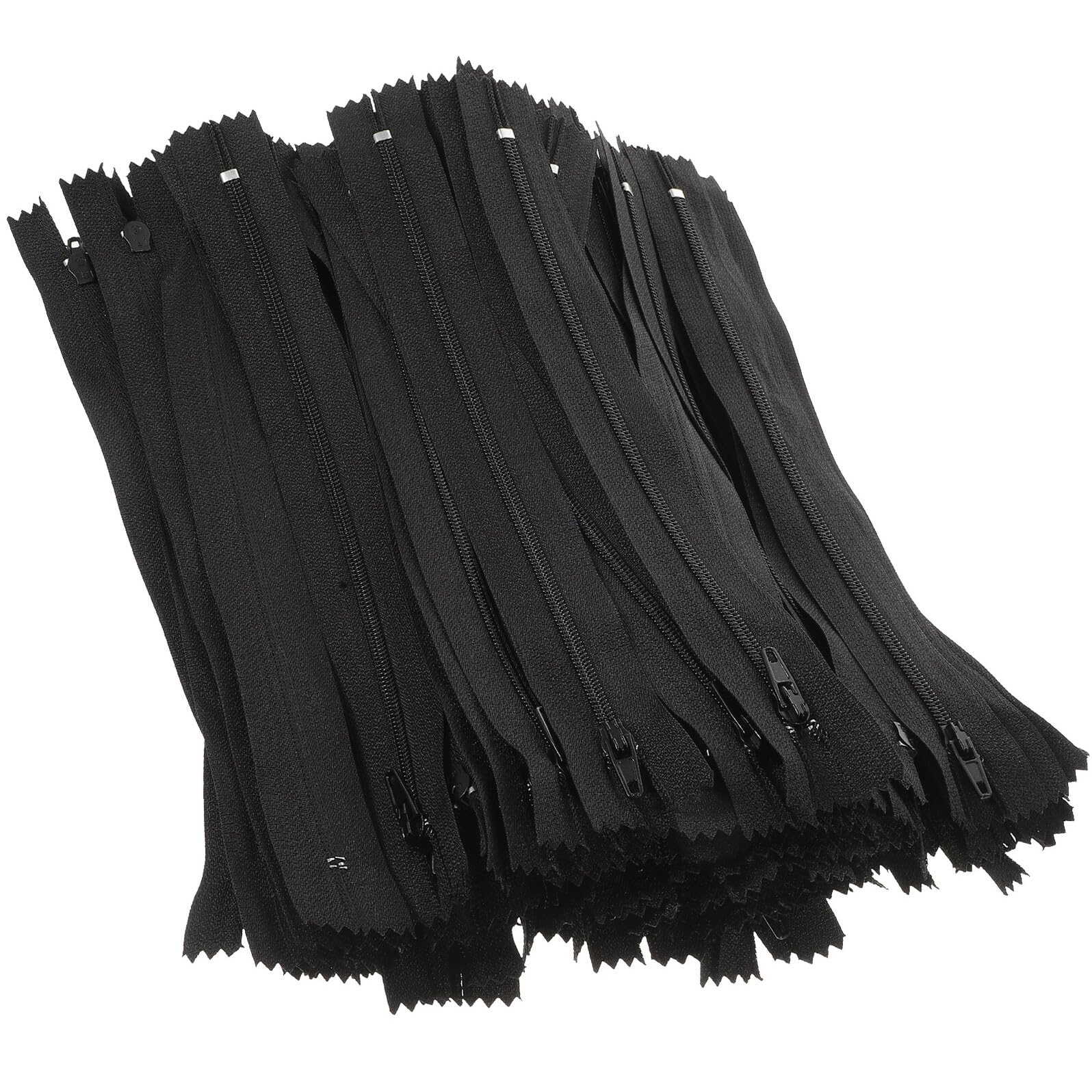 SAFIGLE Lot de 200 Fermetures Éclair Invisibles en Nylon Noir 20 CM Auto-Bloquantes pour Couture Réparation Vêtements Paquet et Pantalons Accessoires de Couture Polyvalents