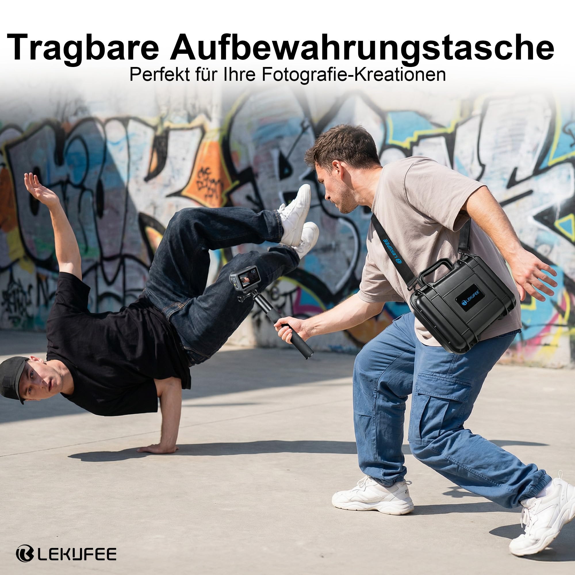 LEKUFEE Kleiner Wasserdichter Hartschalenkoffer für DJI Osmo Action 6/5 Pro/4/3 Actionkamera,Adventure-Combo,Standard-Combo,Diving Combo und Zubehör (nur Tragetasche)
