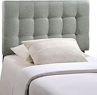 Vista 12 de Modway Lily Cabecero doble tapizado de tela de lino con botones en beige