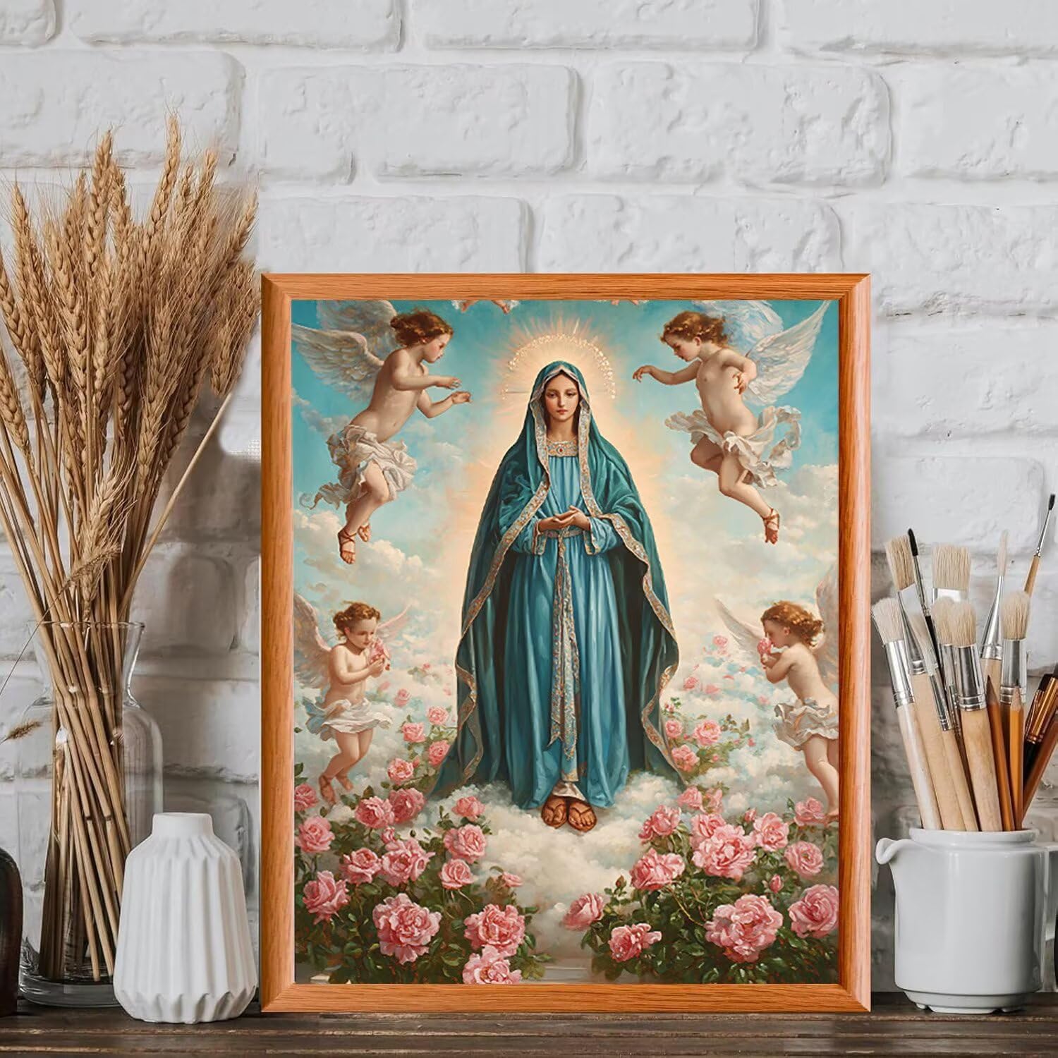 WEISHIWE Ange et Vierge Marie Peinture Numero Adulte Kits, 60x80cm m-955