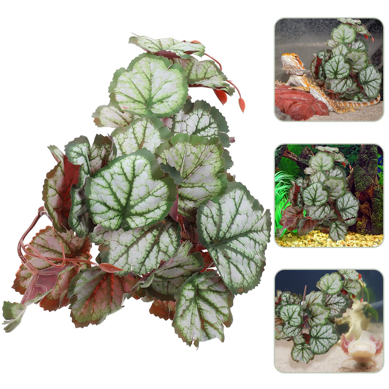 ABOOFAN 5 Piezas De Hojas De Paisajismo Enredaderas De La Selva Ajuste Flexible Terrario Tanque De Peces Hojas De Pecera Hábitats De Reptiles Realistas Plantas Reptiles