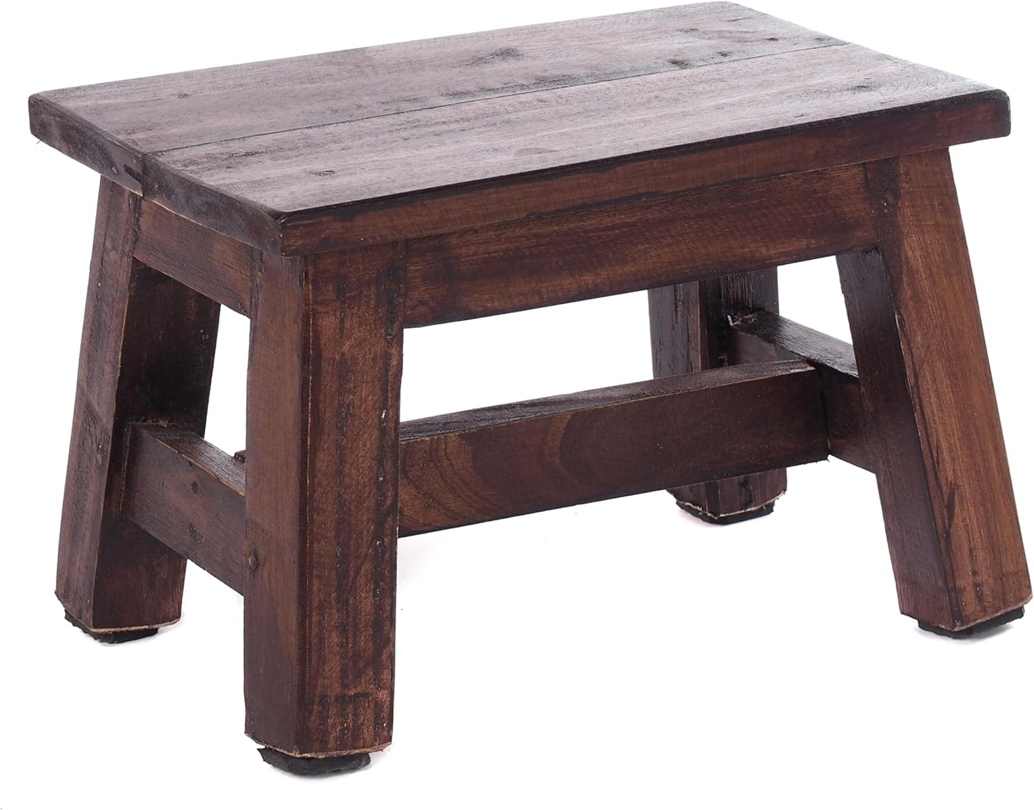 Design Delights Rustic Foot Stool Monte 21 x 30 x 20 cm (HxWxD), Mahogany Recycled Wood, Wooden