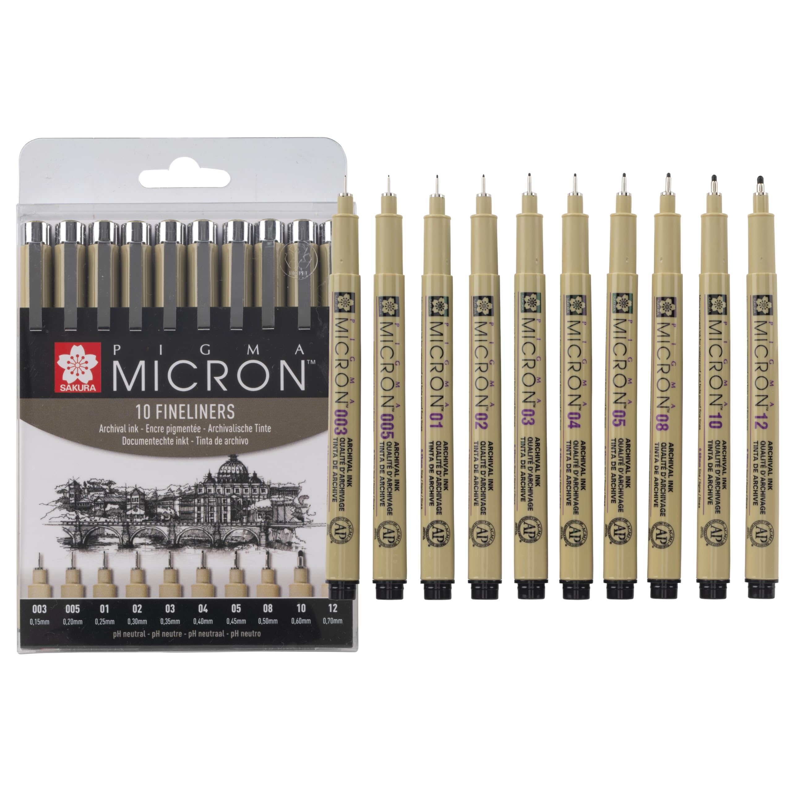Pigma Micron Fineliners 10 Pack