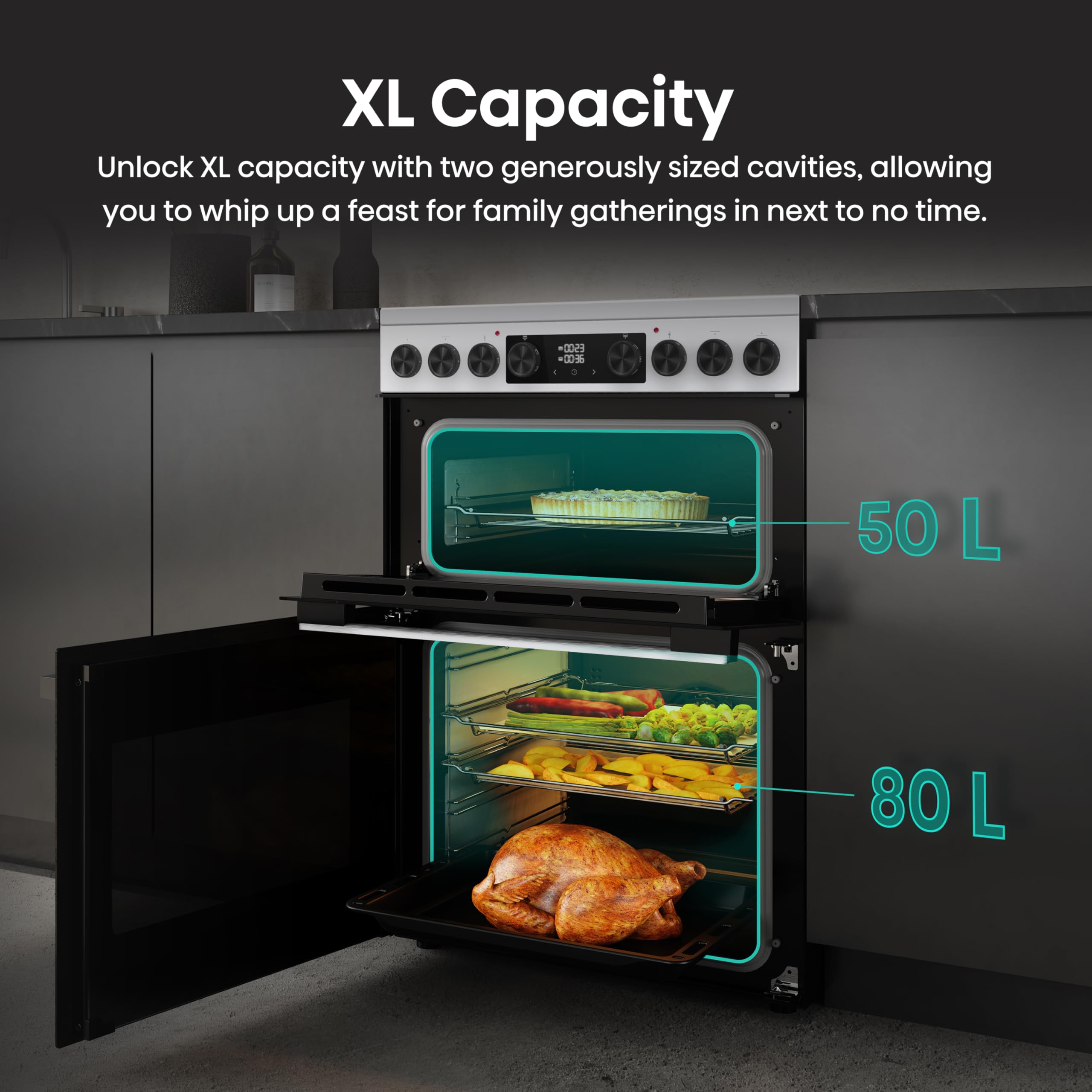 Hisense Hi6 Max 60cm Electric Cooker with Ceramic Hob HDCEC6C20W - White - A Rated — view 6