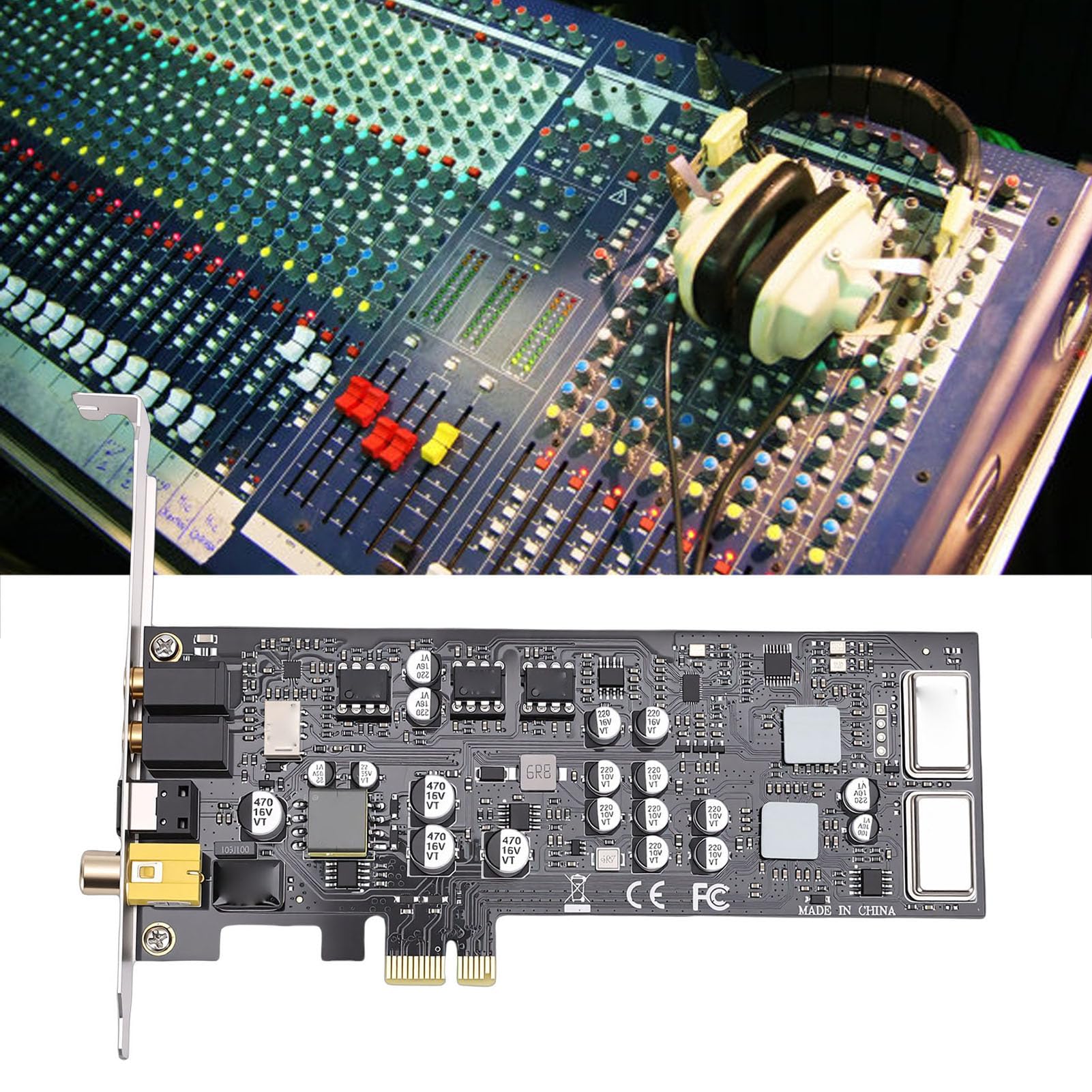 Cryfokt Scheda PCIE Elaborazione HiFi di Alta qualità per Appassionati di Giochi e Musica Staffa a Basso Profilo Inclusa
