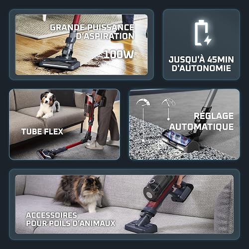 Rowenta - X-Pert 6.60 Smart Aspirateur Balai sans Fil et - Noir - Rouge - 4