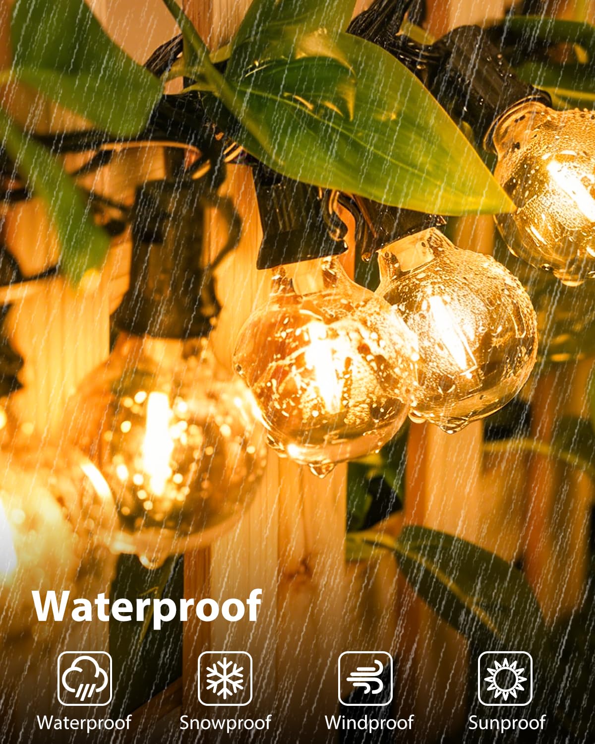 btfarm 10M Guirlande Guinguette Exterieur Avec Télécommande, Dimmable G40 LED Guirlande Lumineuse Exterieure, Etanche Ampoule Lumiere Electrique pour Jardin Terrasse Balcon Pergola Fête, Blanc Chaud - 5