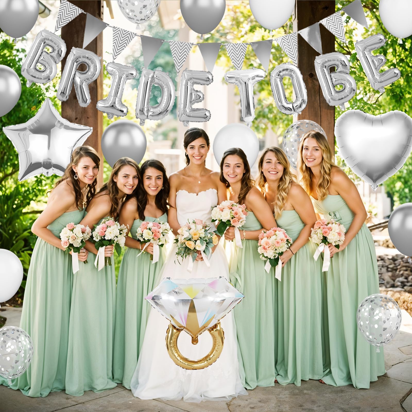 Dagelar Silver Bachelorette Party Decorations, Bride To Be Bridal Shower Balloons - Image 3