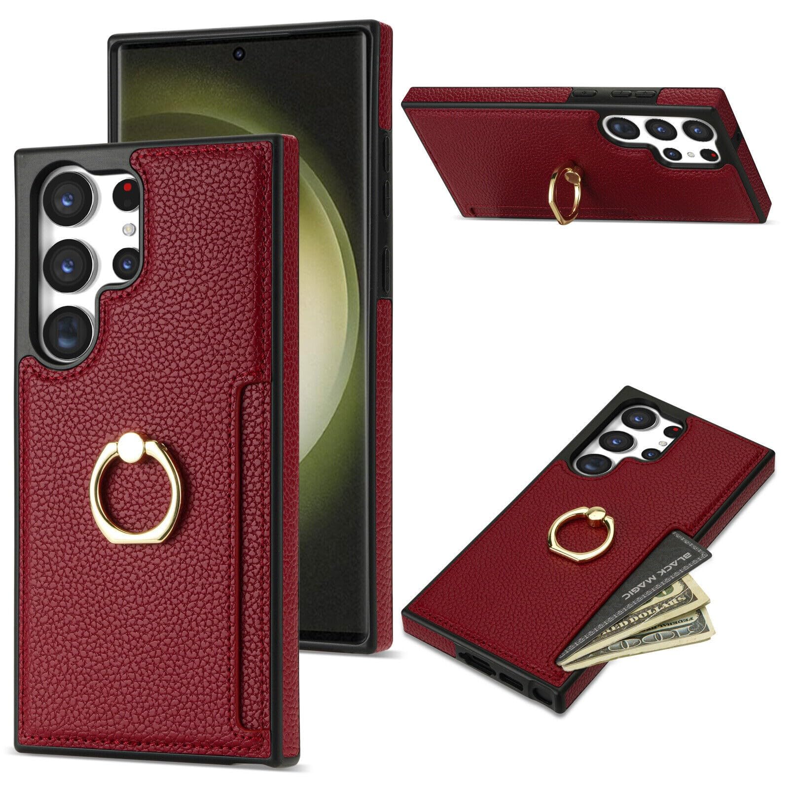 Étui Galaxy S23 Plus antichoc rigide silicone avec anneau porte-carte - 7