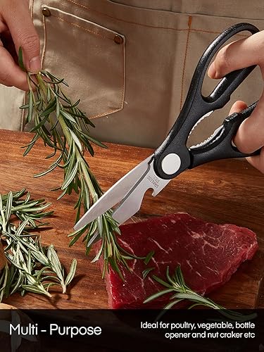 Miniatura 7 de FOHERE - Juego de cuchillos autoafilables de 14 piezas, juego de cuchillos de acero inoxidable de alto carbono, resistentes al óxido y a las manchas