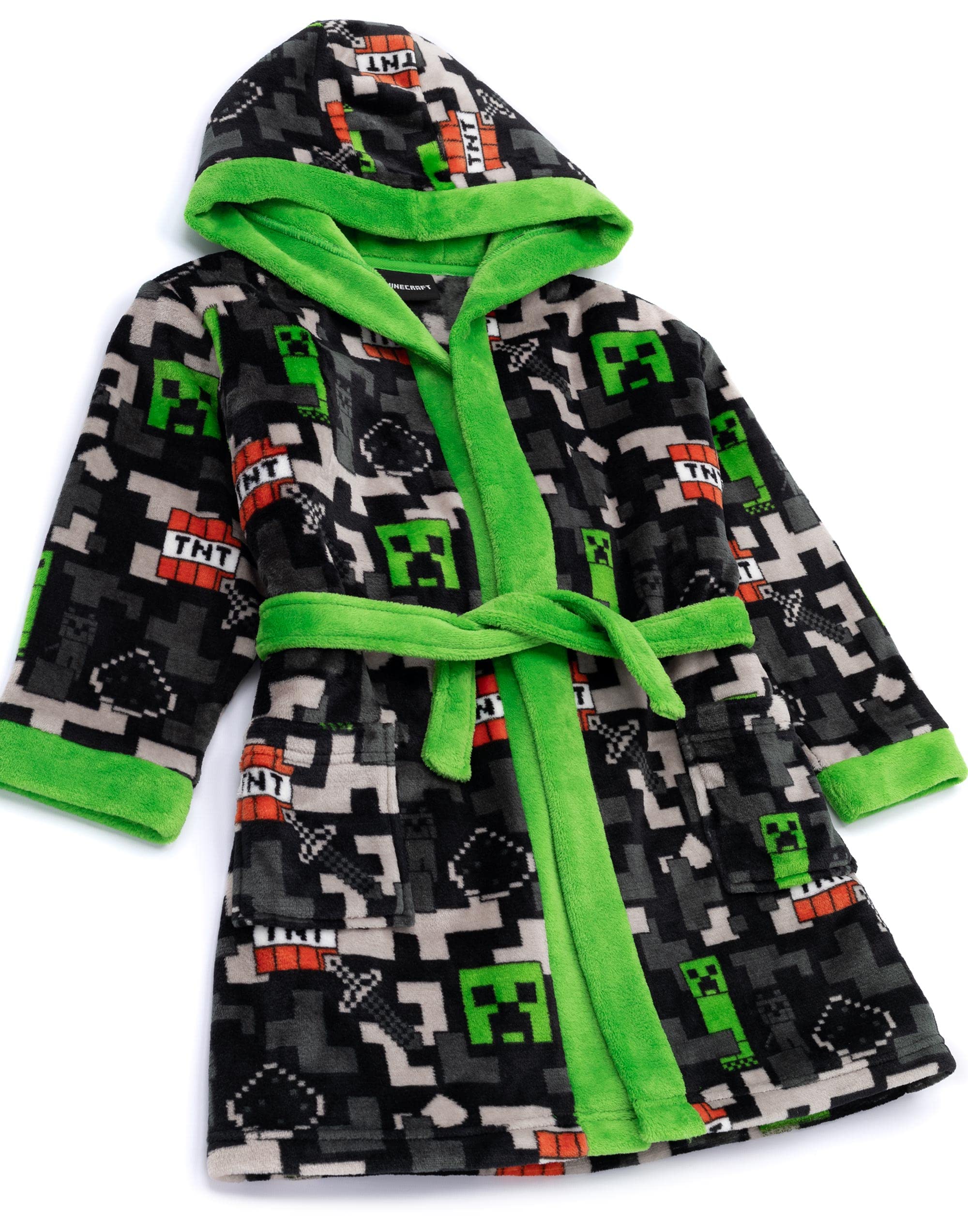 Minecraft Dressing Kleid Kinder Mädchen Jungen Creeper TNT Game PJS Bademantel