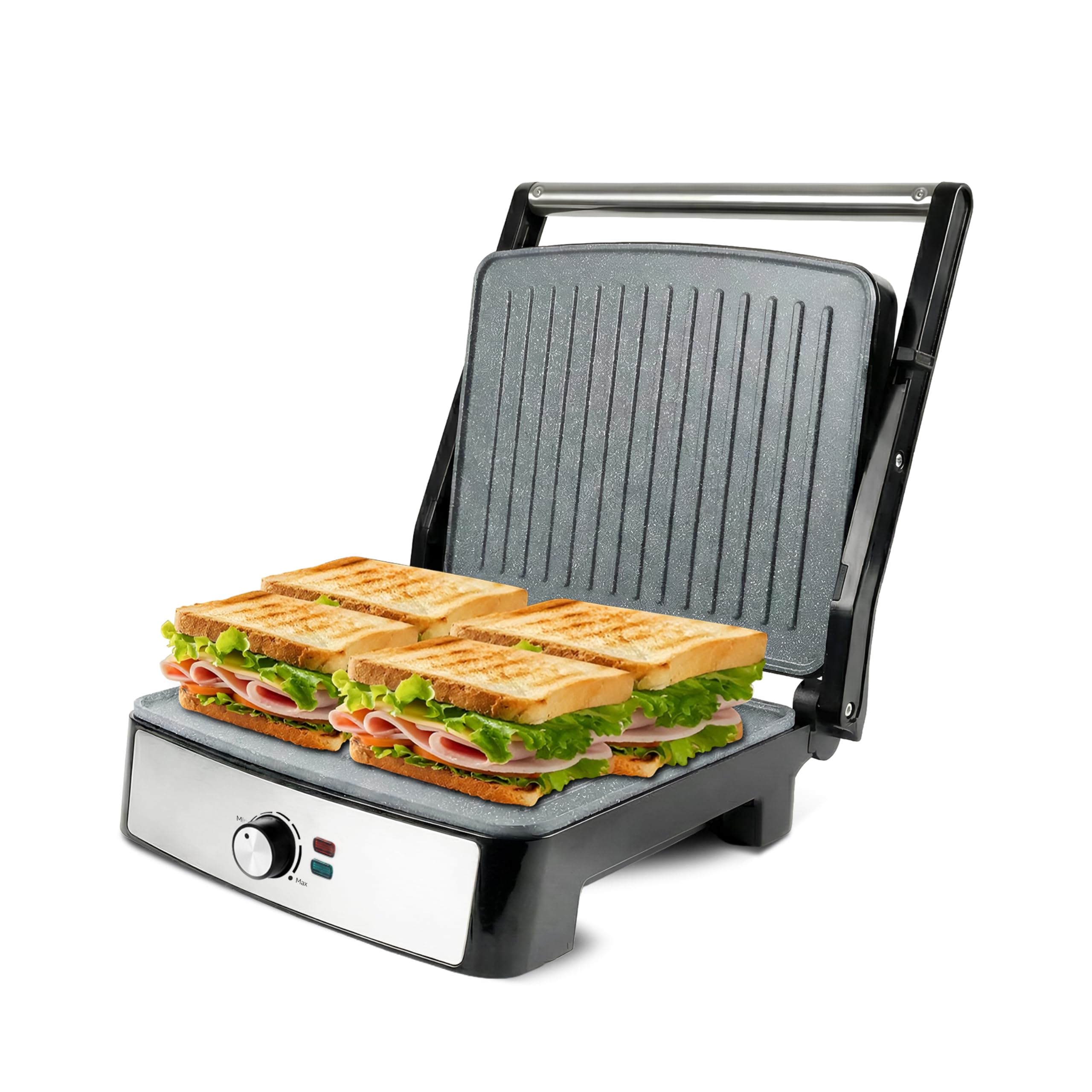 - Elato BS205 2200 Watt Super Jumbo Ceramic Grill Sandwich Maker, Multi Heating Modes, 180° Open Sandwich Griller,Non-Toxic BPA,PTFE,PFOA&PFAS Free, 2 Year Warranty,Regular Bread Size for 4 Slices