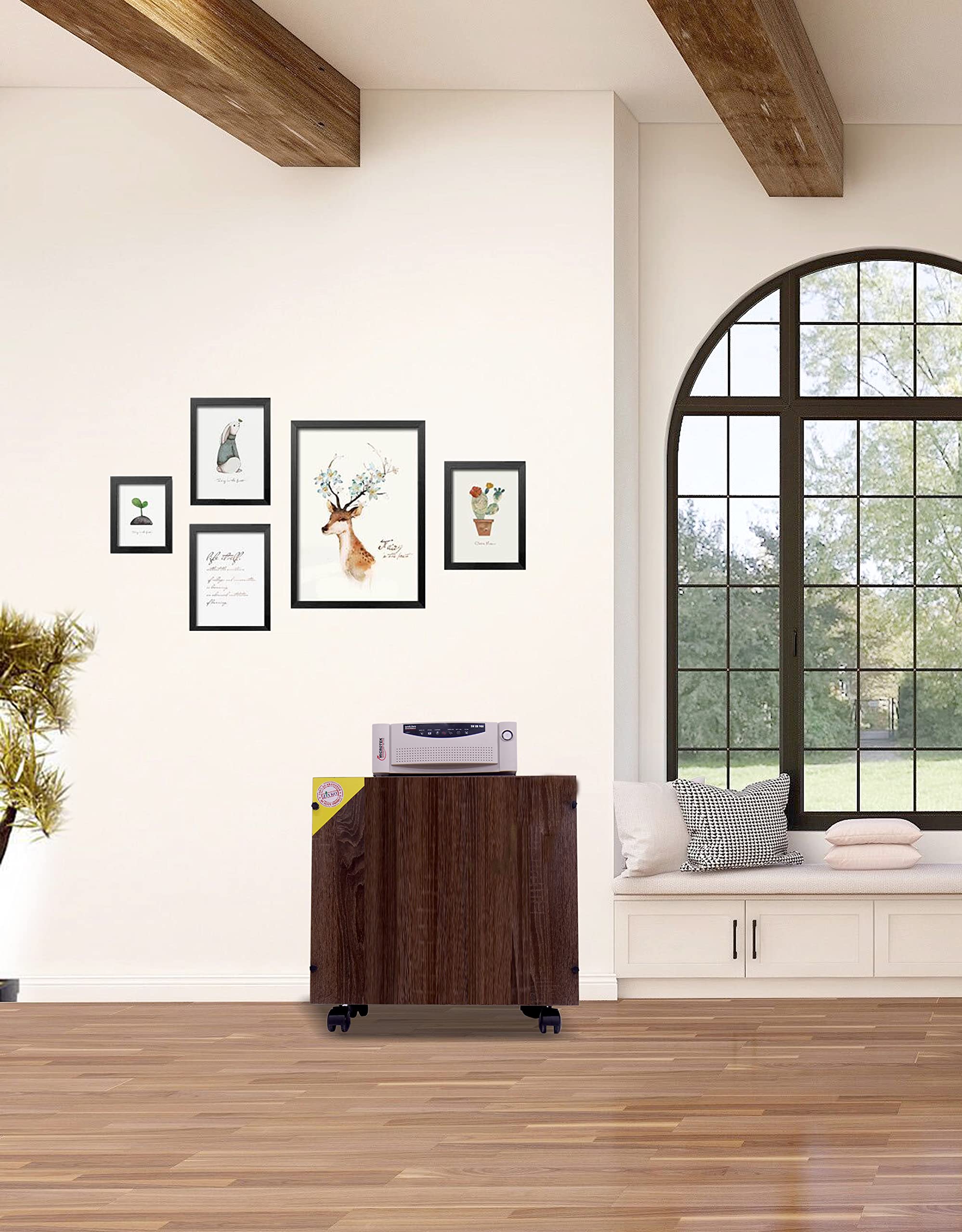 Buy ZIYKO Wooden Battery Trolley with Battery Tray Inverter Battery