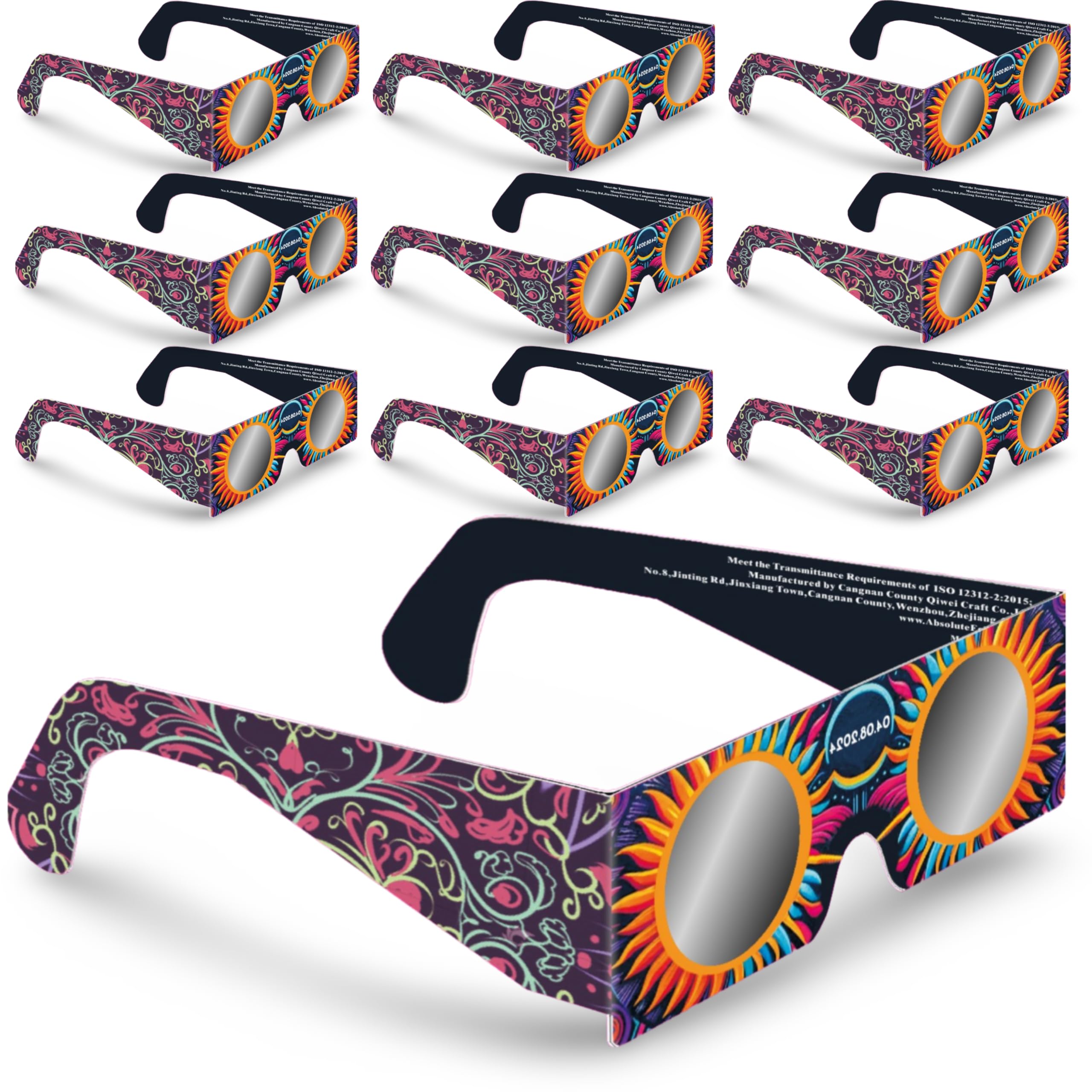 Gravitis Sunburst Paper Solar Eclipse Glasses: Compliant, Comfortable, ISO - Certified 2024