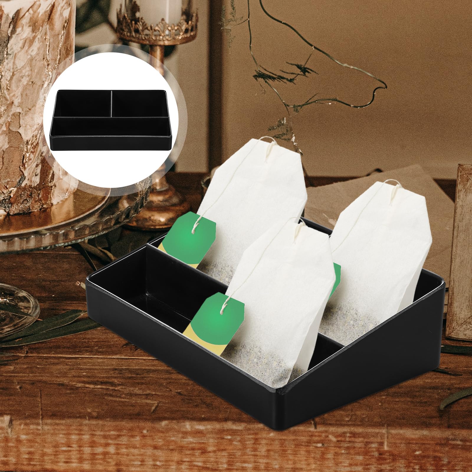 PRETYZOOM Box Sugar Storage Box Desktop Kitchen Pantry Organizer Table Top Decor Sugar Bag Holder Coffee Station Holder Office Desk Organizer Tea Rack Imitation Porcelain Cosmetic - Image 2